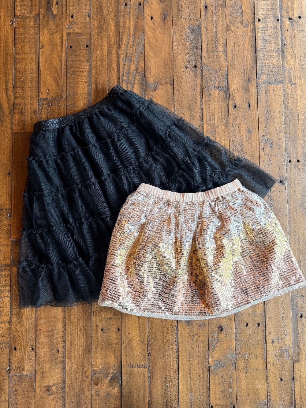 Cat & Jack Girls Tulle & Sequin Skirt Bundle 7/8 Holiday Party